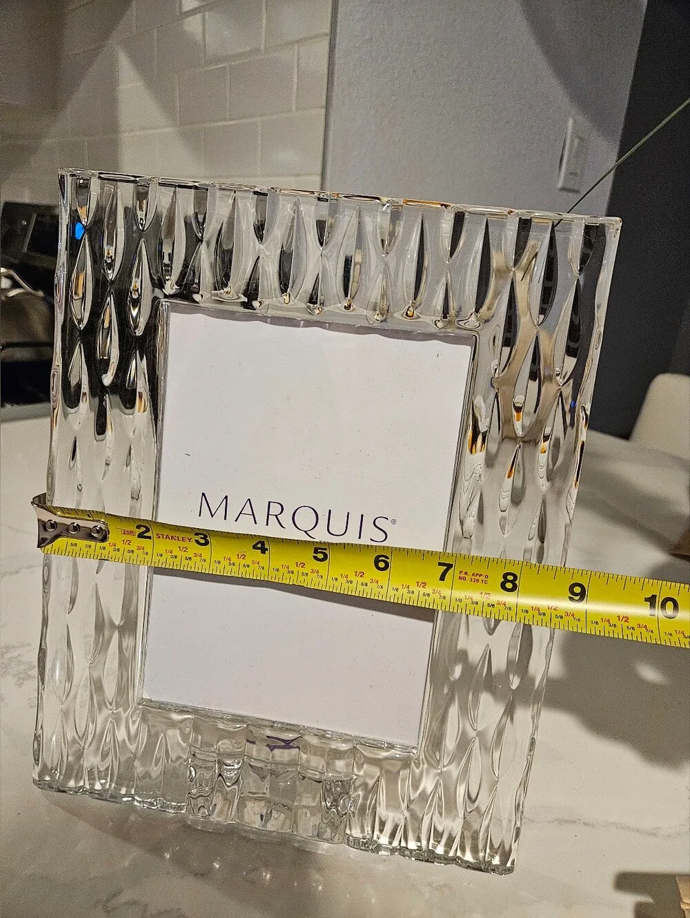 Waterford Crystal Rainfall Frame-Holds picture Portion H 10.75